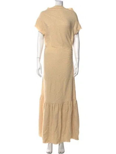 Pre-owned By Malene Birger Virgin Wool Long Dress In Neutrals