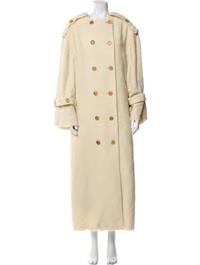 Pre-owned By Malene Birger Virgin Wool Trench Coat In Neutral