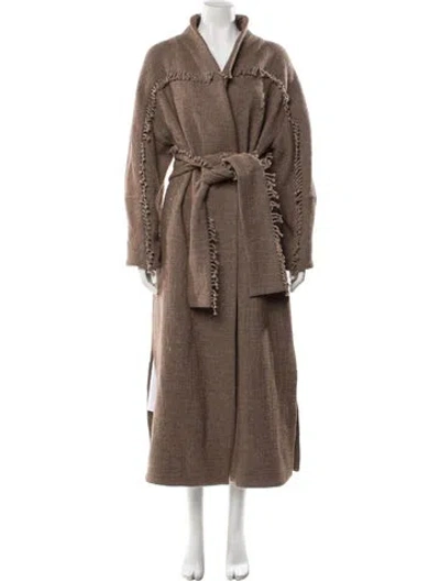 Pre-owned By Malene Birger Virgin Wool Trench Coat In Neutral