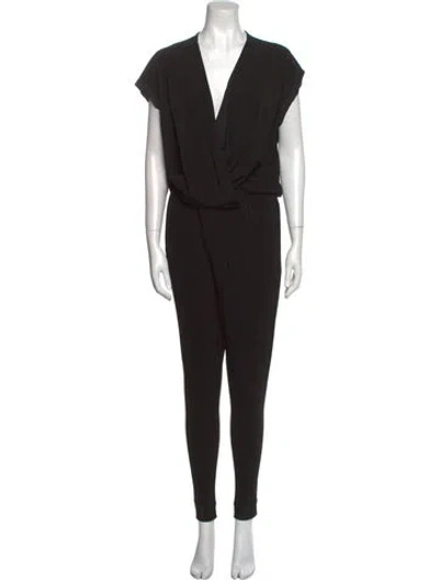 Pre-owned By Malene Birger V-neck Jumpsuit In Black