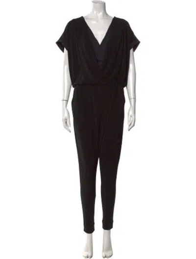 Pre-owned By Malene Birger V-neck Jumpsuit In Black