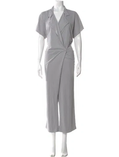 Pre-owned By Malene Birger V-neck Jumpsuit In Gray