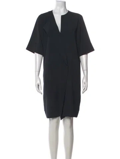 Pre-owned By Malene Birger V-neck Knee-length Dress In Black