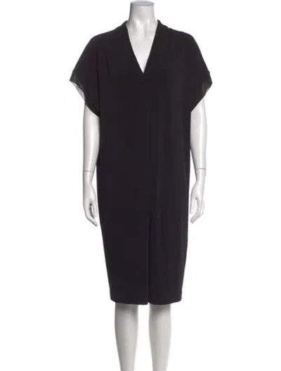 Pre-owned By Malene Birger V-neck Knee-length Dress In Black
