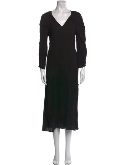 Pre-owned By Malene Birger V-neck Long Dress In Black