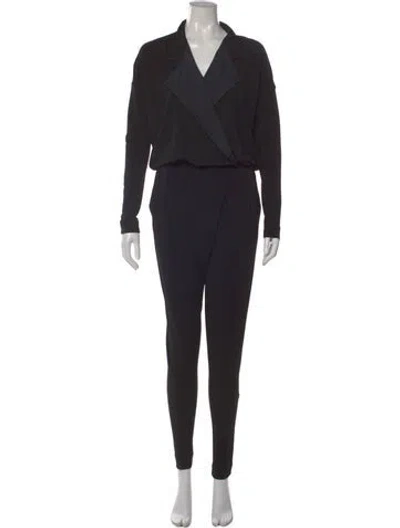Pre-owned By Malene Birger V-neck Long Dress In Black