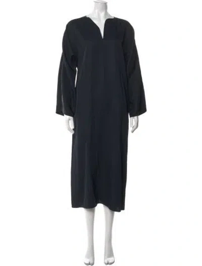 Pre-owned By Malene Birger V-neck Long Dress In Black