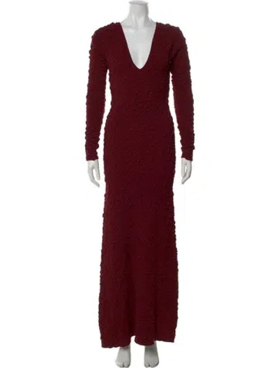 Pre-owned By Malene Birger V-neck Long Dress W/ Tags In Burgundy