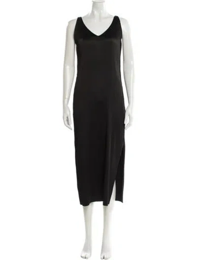 Pre-owned By Malene Birger V-neck Mini Dress In Black