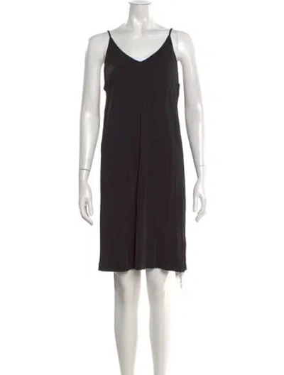 Pre-owned By Malene Birger V-neck Mini Dress In Black