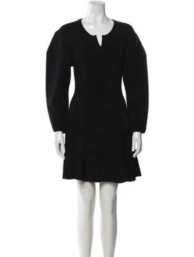 Pre-owned By Malene Birger V-neck Mini Dress In Black