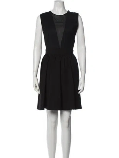 Pre-owned By Malene Birger V-neck Mini Dress In Black