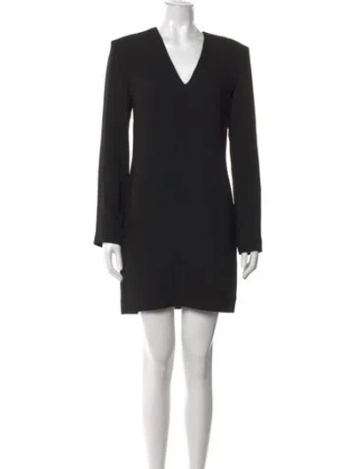Pre-owned By Malene Birger V-neck Mini Dress In Black