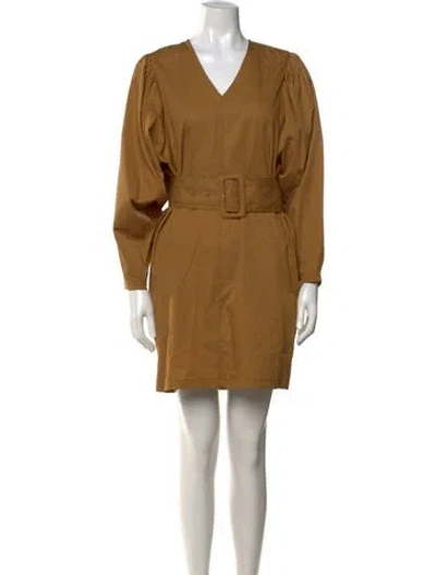 Pre-owned By Malene Birger V-neck Mini Dress In Green