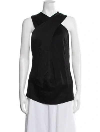 Pre-owned By Malene Birger V-neck Sleeveless Top W/ Tags In Black