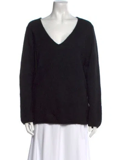 Pre-owned By Malene Birger V-neck Sweater In Black