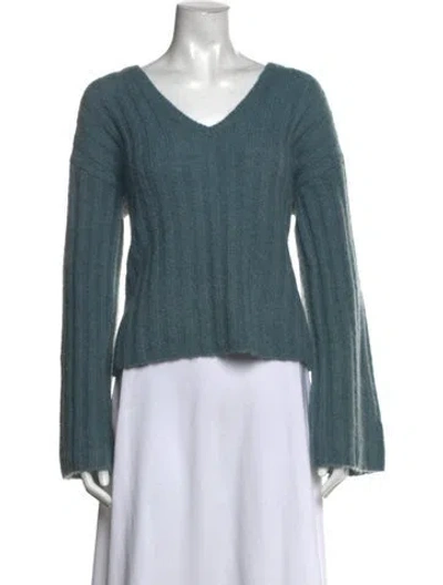 Pre-owned By Malene Birger V-neck Sweater In Blue