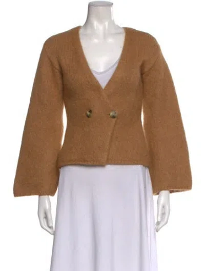 Pre-owned By Malene Birger V-neck Sweater In Brown