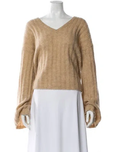 Pre-owned By Malene Birger V-neck Sweater In Neutral