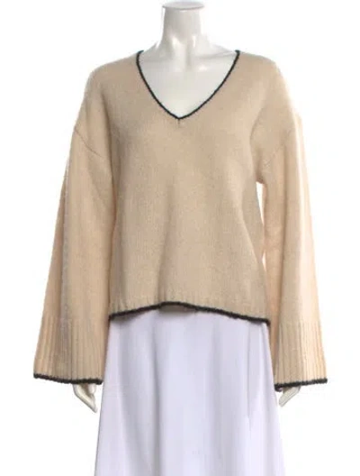 Pre-owned By Malene Birger V-neck Sweater In Neutral