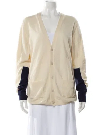 Pre-owned By Malene Birger V-neck Sweater In Neutral