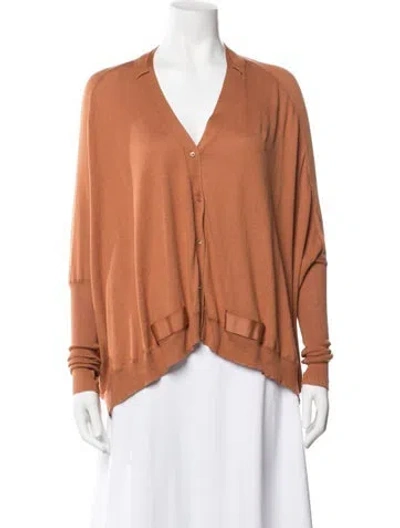 Pre-owned By Malene Birger V-neck Sweater In Orange