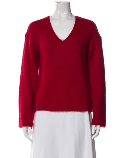 Pre-owned By Malene Birger V-neck Sweater In Red