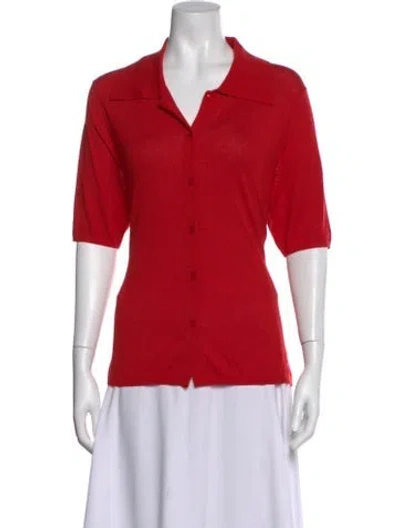 Pre-owned By Malene Birger V-neck Sweater In Red