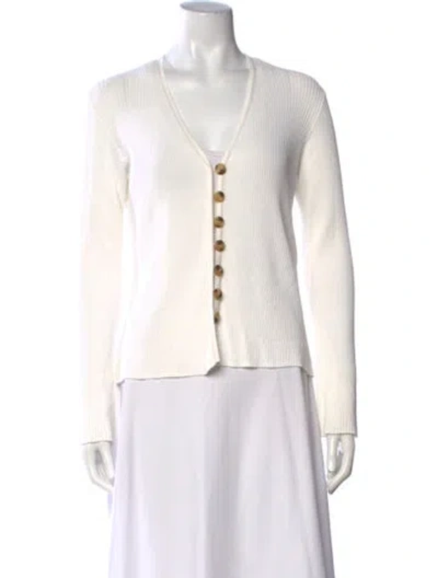Pre-owned By Malene Birger V-neck Sweater In White