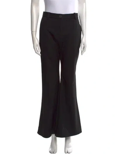 Pre-owned By Malene Birger Wide Leg Pants In Black