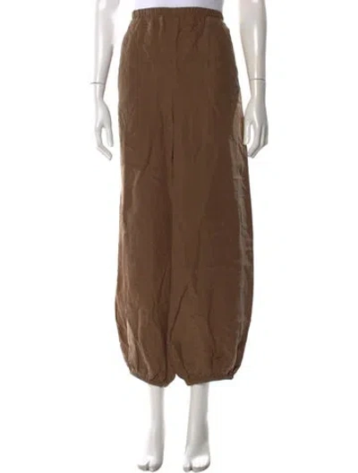 Pre-owned By Malene Birger Wide Leg Pants In Brown
