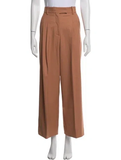 Pre-owned By Malene Birger Wide Leg Pants In Brown