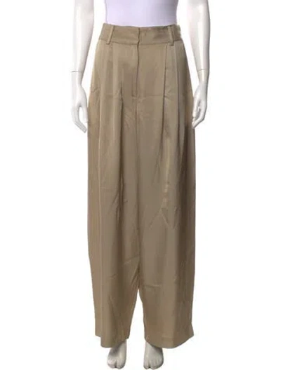 Pre-owned By Malene Birger Wide Leg Pants In Brown