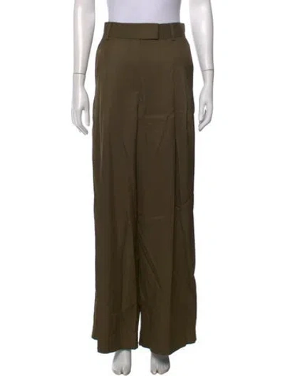 Pre-owned By Malene Birger Wide Leg Pants In Green