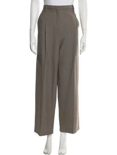 Pre-owned By Malene Birger Wide Leg Pants In Neutral