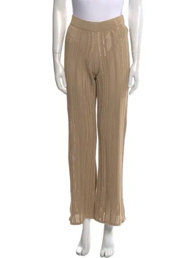 Pre-owned By Malene Birger Wide Leg Pants In Neutral