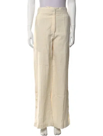 Pre-owned By Malene Birger Wide Leg Pants In Neutral