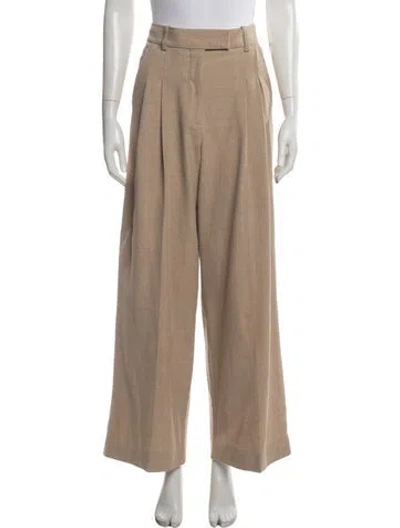 Pre-owned By Malene Birger Wide Leg Pants In Neutral