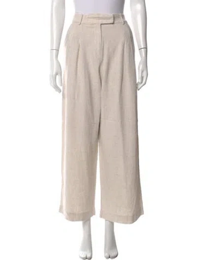 Pre-owned By Malene Birger Wide Leg Pants In Neutrals