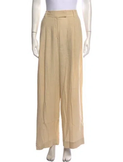 Pre-owned By Malene Birger Wide Leg Pants In Neutrals