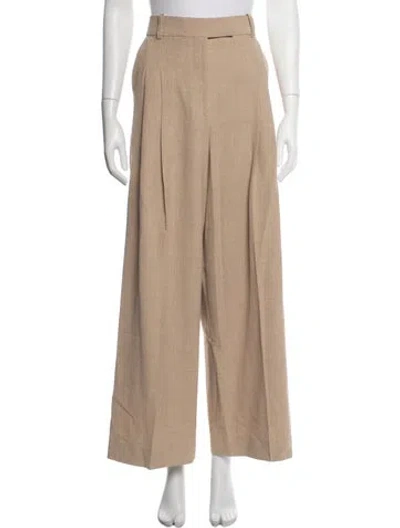 Pre-owned By Malene Birger Wide Leg Pants In Neutrals