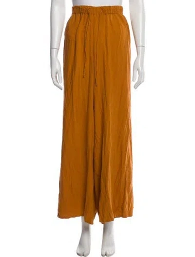 Pre-owned By Malene Birger Wide Leg Pants In Orange