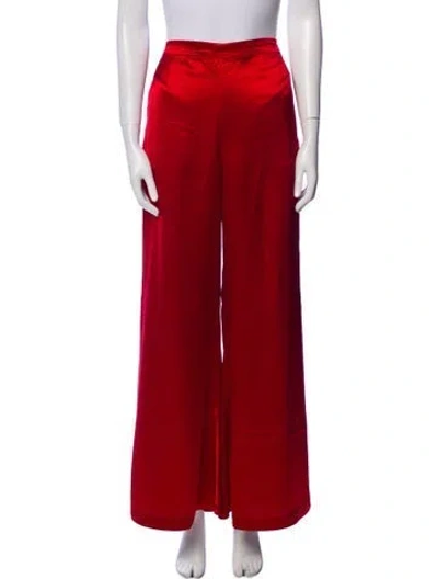 Pre-owned By Malene Birger Wide Leg Pants In Red
