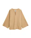 By Malene Birger Wide-sleeved Wool Blouse In Nude