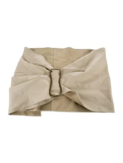 Pre-owned By Malene Birger Wide Suede Waist Belt In Green