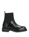 By Malene Birger Woman Ankle Boots Black Size 8 Leather, Textile Fibers In Black