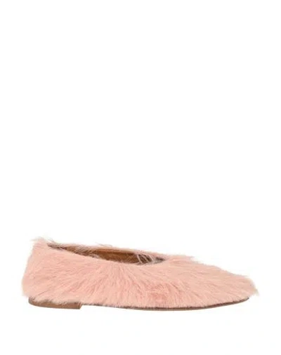 By Malene Birger Woman Ballet Flats Blush Size 6 Shearling In Pink