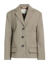 By Malene Birger Woman Blazer Khaki Size 10 Virgin Wool, Polyamide In Beige