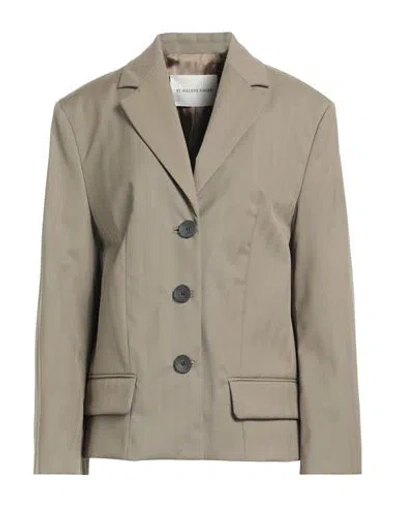 By Malene Birger Woman Blazer Khaki Size 10 Virgin Wool, Polyamide In Beige