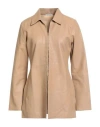 By Malene Birger Woman Jacket Beige Size 12 Lambskin In Neutral